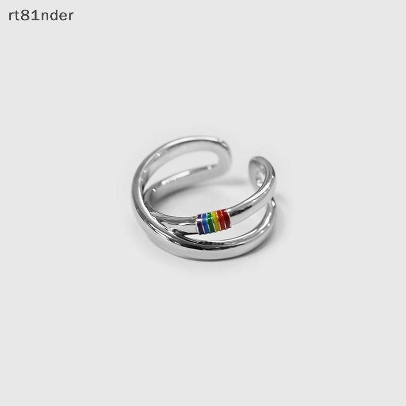 Rt Mobius Rainbow Ring Niche Design Xu hướng cá tính Nhẫn đeo tay màu n