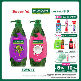 Bộ 2 Dầu gội Palmolive kèm xả 2-trong-1 chiết xuất Sữa dừa và Keratin kết hợp quả ô liu 600ml