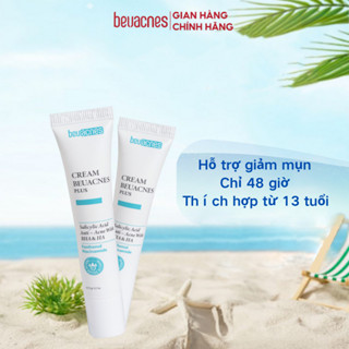 Kem giảm mụn nhanh 24h BEUACNES PLUS mụn trứng cá, chiết xuất rau má, hỗ trợ mờ thâm mụn 15g