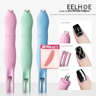 EELHOE 【QUÀ TẶNG】Nam châm mắt mèo đa năng có thể tháo rời họa tiết rắn mắt mèo tình yêu, dụng cụ làm móng nam châm ba trong một dành cho tiệm làm móng