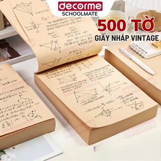  Tập Giấy Nháp Kraft 320-500 Tờ Kẻ Ngang Caro Trơn Giấy Viết Vẽ Ghi Chú Học Tập Trang Trí DIY 