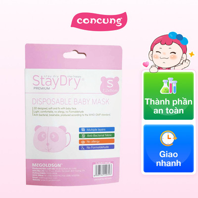 Khẩu trang trẻ em StayDry Size S - Hồng