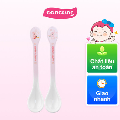 Thìa ăn dặm melamine cao cấp Moreware (2 cái/vỉ, 9013, thỏ hồng)