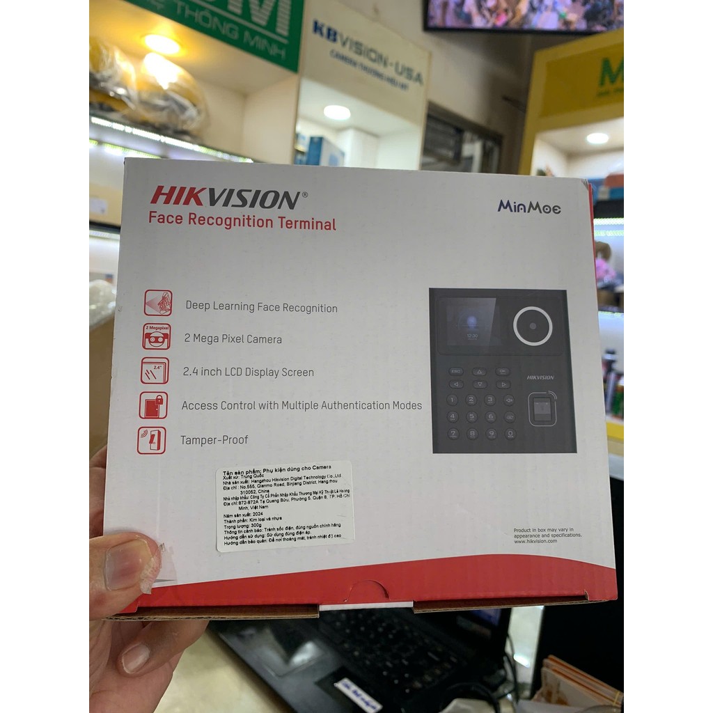 Máy chấm công kiểm soát ra vào wifi Hikvision DS-K1T320MFWX 2MP, 500 khuôn mặt, 1000 vân tay,1000 th