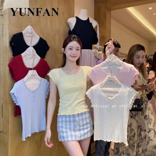 YUNFAN áolen áo cardigan khoác tingoan  Cổ điển Đơn giản Thể thao thời trang WMY24705XE 28Z240707