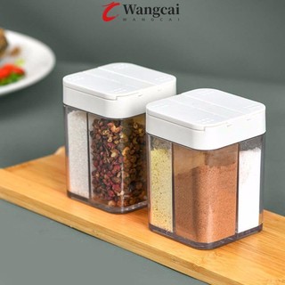 Wangcai đựng gia vị 4 trong 1 bằng nhựa trong suốt đơn giản tiện lợi cho nhà bếp