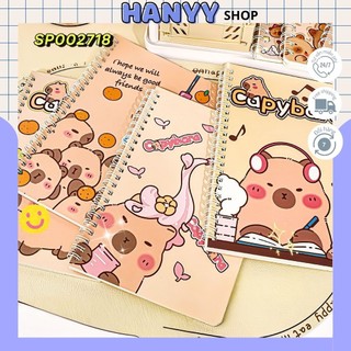 Sổ lò xo a5 120 trang, tập, vở a5 hình capybara hot trend - hanyyshop