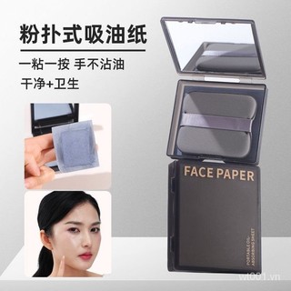 [Có gương Puff] Giấy thấm dầu Giấy thấm dầu Kiểm soát dầu mặt Giấy thấm dầu làm mới Giấy thấm dầu cầm tay Khăn giấy thấm dầu