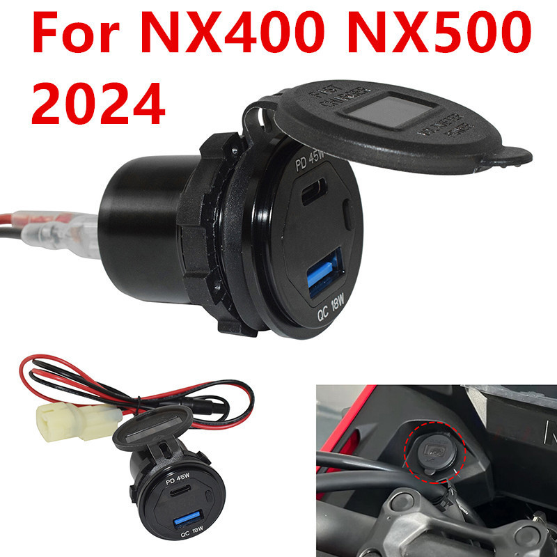 Dành Cho Xe Honda NX400 NX500 NX 400 500 2024 2025 Dual USB Cổng Sạc Adapter Sạc Điện Thoại Sạc Nhan