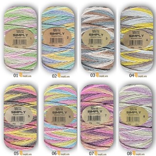 Sợi simply loang craft yarn vn chuyên móc mũ nón, túi xách mùa hè, màu sắc đa dạng