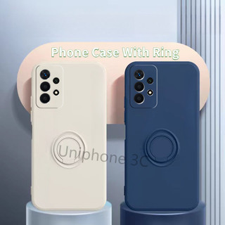 Ốp lưng Samsung Galaxy A55 A35 A25 A15 A54 A34 A53 Lquid Silicone Mềm Ốp Lưng Khóa Ngón Tay Giá Đỡ Vỏ Điện Thoại