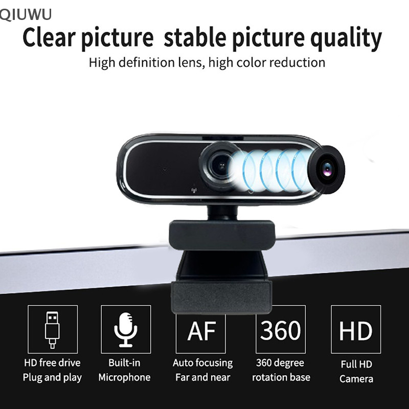 Qiuwu USB Webcam 1080P Webcam 4k Video Hội Nghị Web Camera USB Web Có Micro Máy Ảnh Máy Tính Cho PC 