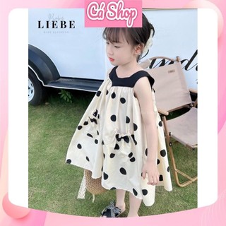 Xả Váy đầm chấm bi đen CS28 cho bé gái