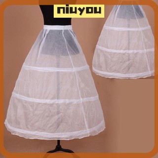 Niuyou Dây Rút Cô Dâu Crinoline, Áo Phông Chữ A Màu Trắng Cao Cấp, Phụ Kiện Cưới Nữ Có Thể Điều Chỉnh 3 Vòng Váy Lót