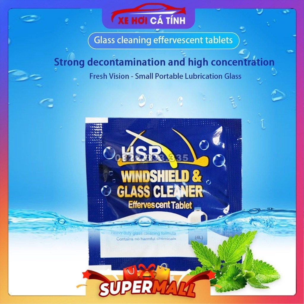 Combo 2 Viên Sủi Rửa Kính Ô Tô Đậm Đặc