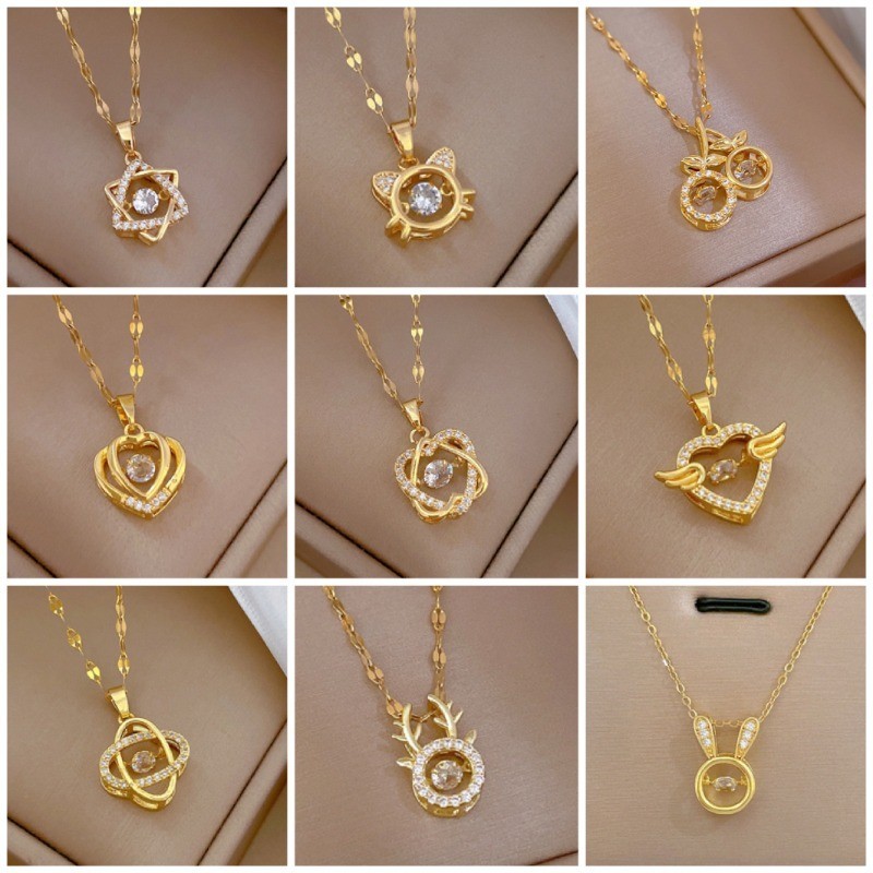 [Thép Titan] Vòng Cổ Thông Minh Cao Cấp 20 Phong Cách Cao Cấp Full Kim Cương Vòng Cổ Nữ Thời Trang Thép Titan Phụ Kiện Quà Tặng Bán Buôn