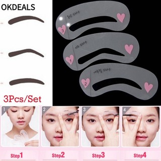 Bộ 3 Khuôn Vẽ Chân Mày 3 Kiểu Có Thể Tái Sử Dụng