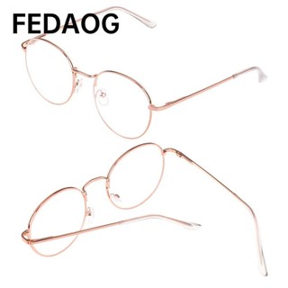 FEDAOG Kính Gọng Tròn Bằng Kim Loại Phong Cách Vintage Thời Trang Cho Nữ