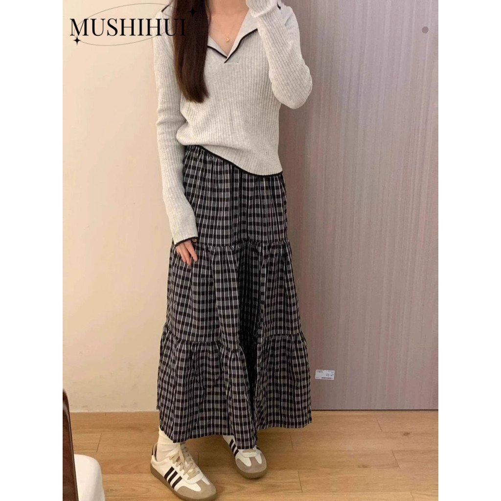 MUSHIHUI Chân váy chân váy dài Cổ điển Trendy Comfortable Stylish WSQ2480E4N 34Z240820