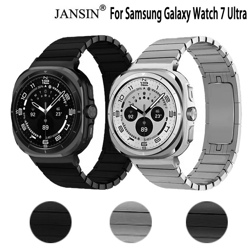 Jansin Liên Kết Vòng Tay Cho SAMSUNG Galaxy Watch 7 Ultra 47mm Không Có Khoảng Cách Dây Đeo Inox Cho