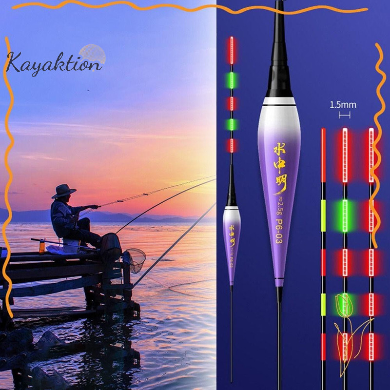 Kayaktion Đèn LED Thông Minh Phao Câu Cá 2Light Độ Nhạy Cao Nhắc Nhở Phao Cảm Biến Trọng Lực Phát Sá