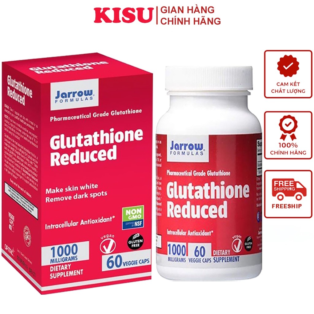 (HÀNG MỸ)  Viên Uống Trắng Da Glutathione Da Trắng Sáng, Xóa Mờ Nám Tàn Nhan - Viên Uống Glutathione Reduced 1000mg