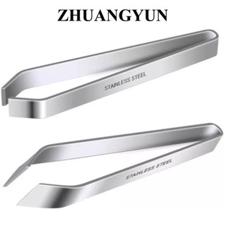 2 cái nhíp xương cá, nhíp phẳng và nghiêng bằng thép không gỉ dụng cụ tẩy kìm (4.6 ") dụng cụ tiện ích nhà bếp