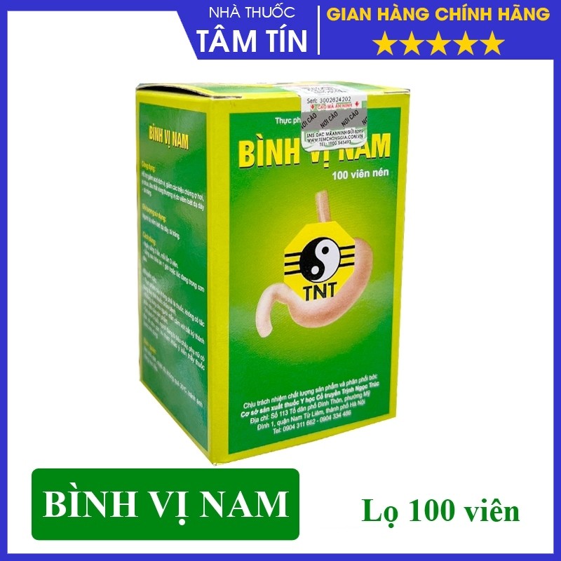 Bình vị nam - Bảo vệ niêm mạc dạ dày - 100 viên