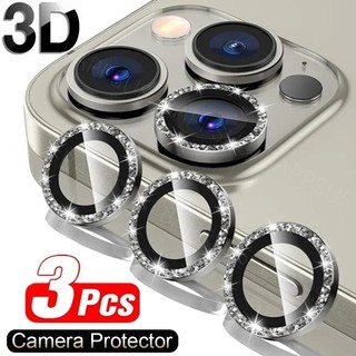 2-3 Chiếc Cho iphone Kim Cương Lấp Lánh Ống Kính Camera Phía Sau Cho IPhon16Pro Max1615 13 12Promax 14 15 Plus Vòng Bảo Vệ Kính Cường Lực