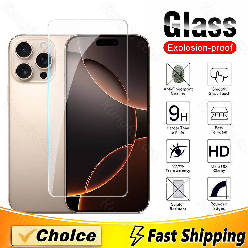1-3 Chiếc 9H Full Màn Hình 3D Cong Edge Bảo Vệ Cho Apple iPhone 16 15 14 Pro Max Plus iPhone16Pro iP