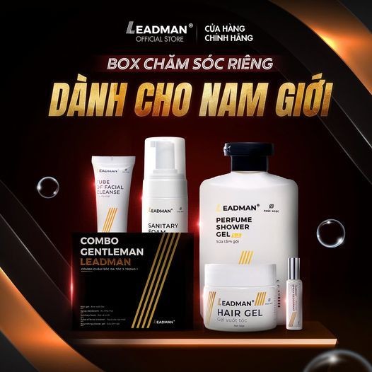 (Chính hãng) Bộ 5 SP LEADMAN - Sữa Tắm Gội 3in1 & Bọt Vệ Sinh & Xit Khử Mùi & Gel Vuốt Tóc & Sữa Rữa Mặt