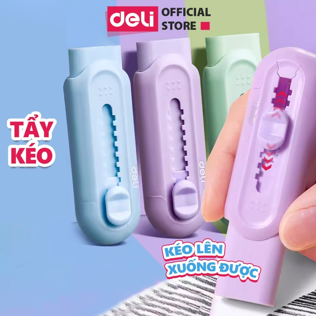 Gôm Tẩy Chì Khổng Lồ Dạng Kéo Deli - Không Dính Tay, Không Bụi Bẩn Tiện Dụng Cho Học Sinh - Màu Ngẫu Nhiên