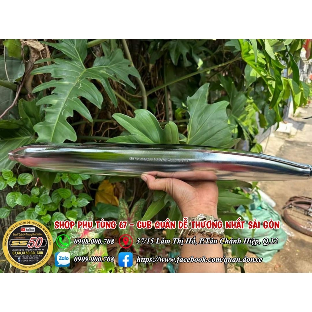 Pô 78 xi mờ, tiếng zin xe 78 - 79 - Dame gắn cho các dòng xe, Cub đèn tròn (kèm pass pô)