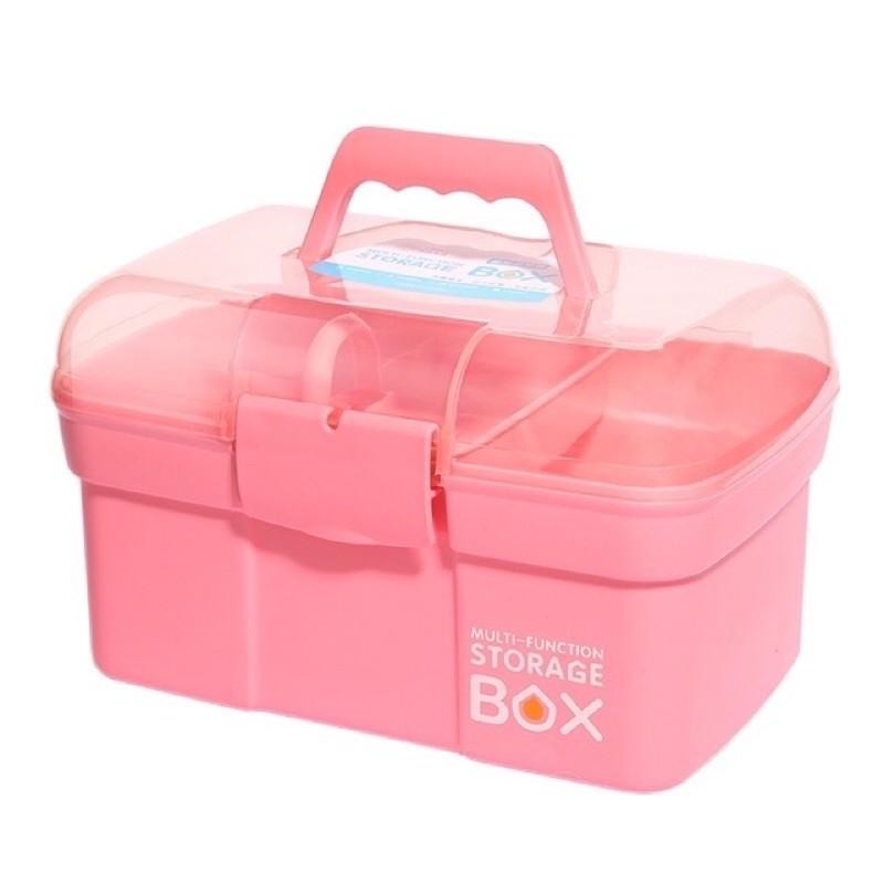 Cốp Nhựa Box Đựng Đồ Nail Mi, Phun Xăm, Trang Điểm Chống Bụi - Màu Hồng - Xốp Bag