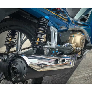 pô xe máy Pô Exciter 2010 Êm và Móc kèm cổ inox cho Sirius, Ex 2010, Ex135 5s, Ex135 4s, wave alpha