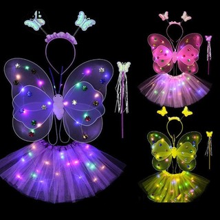 HOBBYHUB Cánh Bướm Gắn Đèn LED Phát Sáng Cho Bé 2-8 Tuổi