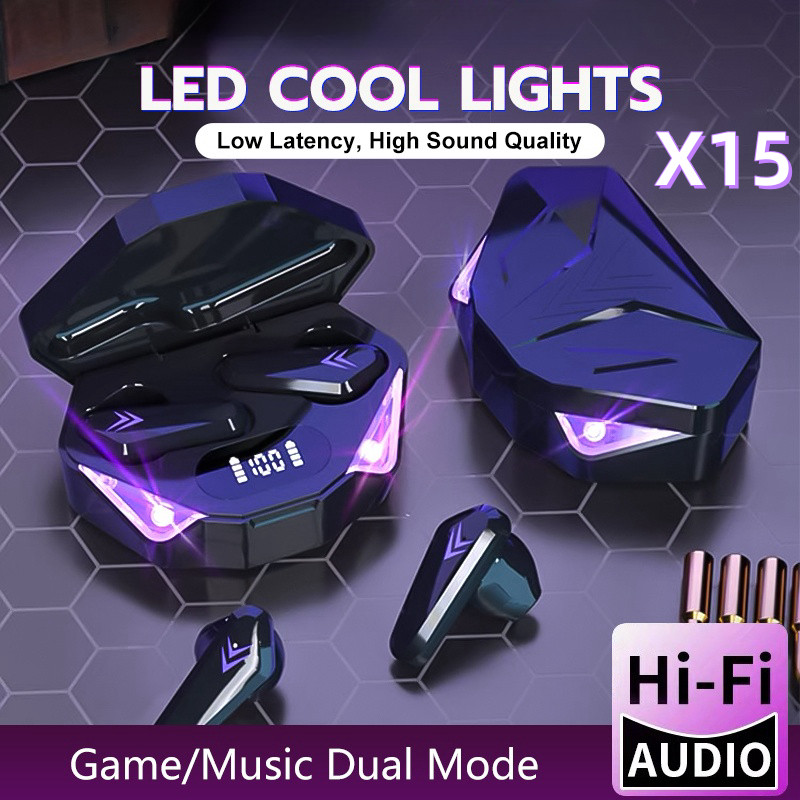 Tai nghe Bluetooth chơi game GIZMO TWS X15 Tai nghe không dây Bluetooth 5.2 nhét tai