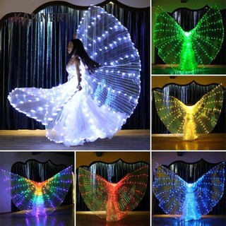 Kannert Belly Dance Wings, Cánh LED Bướm Phát Sáng, Tiệc Đa Năng Với Gậy Kính Thiên Văn Hiển Thị Huỳnh Quang Hiệu Suất Trang Phục Hiệu Suất Sân Khấu
