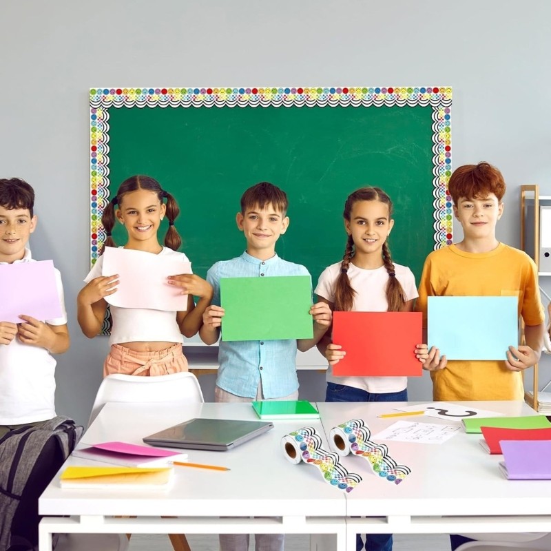 WU Smile Face Bulletin Board Viền viền cho bảng thông báo lớp học Bảng phấn