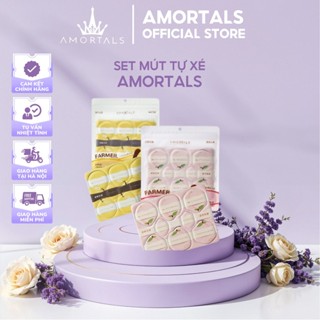 Set 8 Mút Tự Xé AMORTALS Peach Farm Mềm Mịn Cao Cấp Dùng Khô & Ướt Hỗ Trợ Trang Điểm Hoàn Hảo