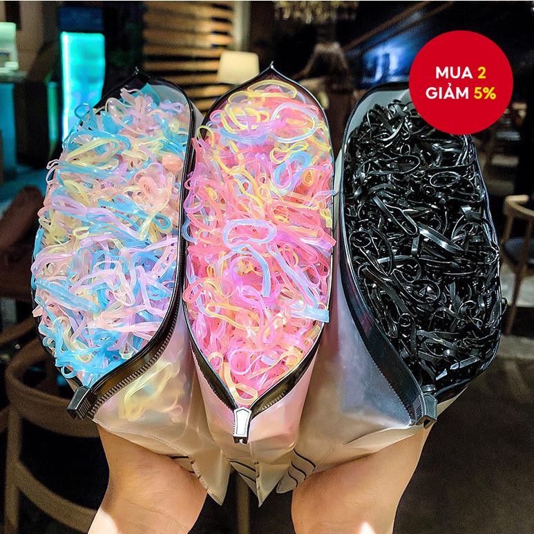 Bộ 1000 Tóc Co Giãn Cho Bé - Mềm Không Kéo Đuôi Ngựa Giá Đỡ Cho Bé Gái Tập Đi, Băng Đô Quấn Tóc Trường Tiệc Cho Trẻ Em