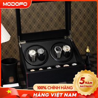 Hộp xoay đồng hồ cơ Hộp đựng đồng hồ 4 Xoay Gỗ + 6 Cố Định Tự động lên cót với chế độ xoay lắc tự động