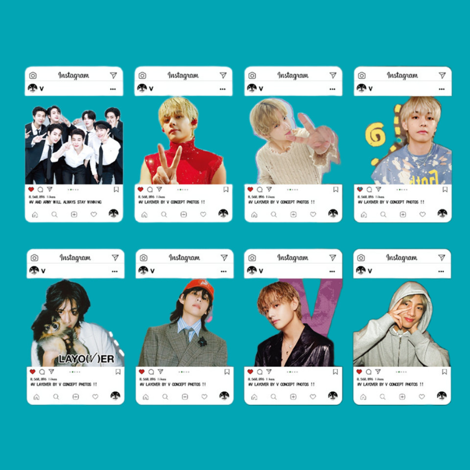 7-10 Chiếc V 2025 FESTA DECO KIT ARMY ZONE Lưu Niệm Lomo Thẻ MERCH BOX9 JIN SOLO ECHO HAPPY Photocar