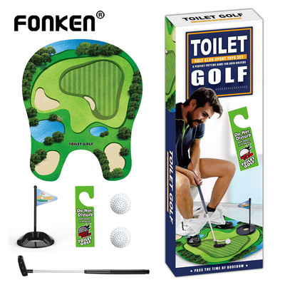 Fonken Mini Toilet Golf Game Sáng Tạo Màu Xanh Lá Cây Cảm Thấy Bộ Thể Thao Golf Di Động Thư Giãn Mini Tập Golf Bộ Đồ Chơi Trẻ Em