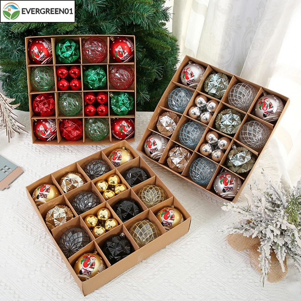 <Evergreen>Hanging Decoration Balls Pack of 9 Great for Christmas Trees and Events