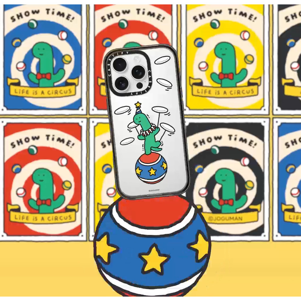 CASECASE X JOGUMAN Brachio Show Time Case Impact Black Clear Hard Từ Hút Tác Động Cho Apple IPhone 1