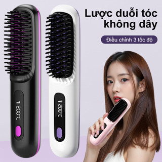  Lược Điện Duỗi Tóc Ion Âm Không Dây Màn Hình Số 3 Chế Độ Nhiệt Tạo Tóc Mượt Tạo Kiểu Nhanh Dây Lược Di Động 