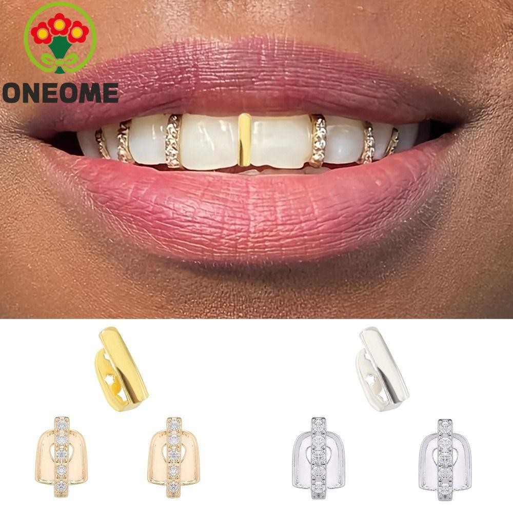 ONEOME 3 / 5 Cái Hip Hop Răng Grillz, Mũ Răng Kim Cương Giả Ngộ nghĩnh Có Thể Tháo Rời, Hợp Thời Tra