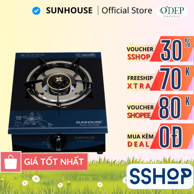 Bếp gas đơn Sunhouse SHB212KT - Bảo hành 1 năm - SSHOP SSA