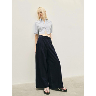   Quần Denim Ống Rộng Cạp Cao Màu Xanh Indigo - Prestige pant - Y4JW250308 